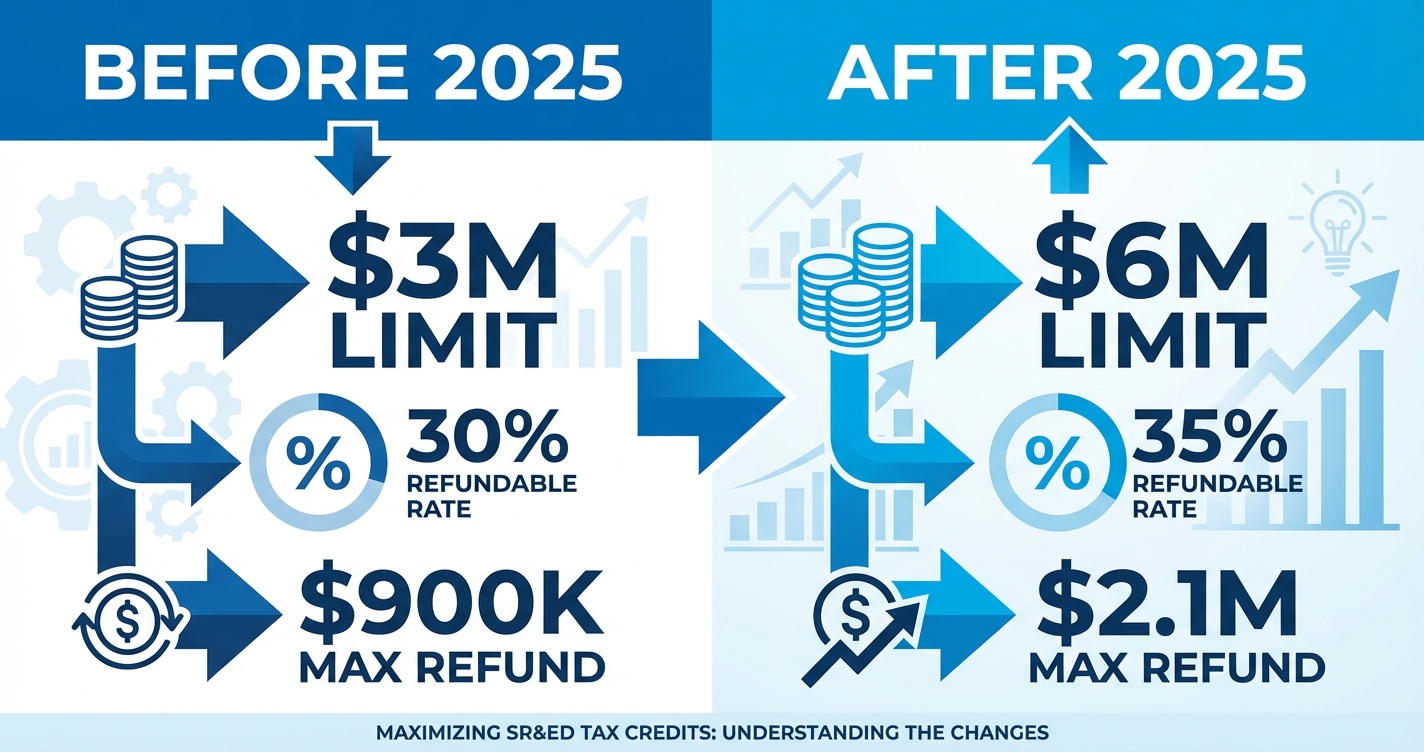 SR&ED expenditure limit comparison before and after 2025