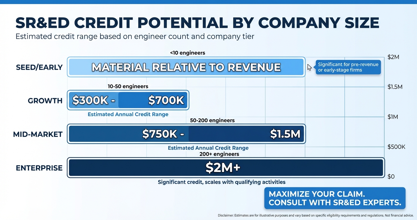 SR&ED credit potential by company size
